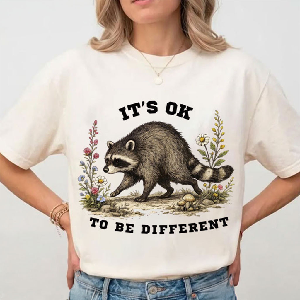 Jimothy It's OK To Be Different Shirt Funny Raccoon Meme T-Shirt Jimothy Merch BFF Gifts - Kdjoy