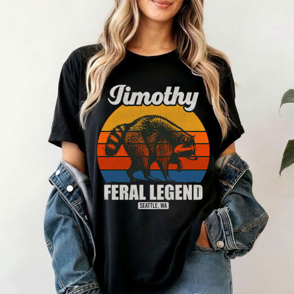 Jimothy Raccoon Seattle Feral Legend T-Shirt Funny Viral Meme Shirt Gift For Hers - Kdjoy Jimothy Raccoon Seattle Feral Legend T-Shirt Funny Viral Meme Shirt Gift For Hers - Kdjoy