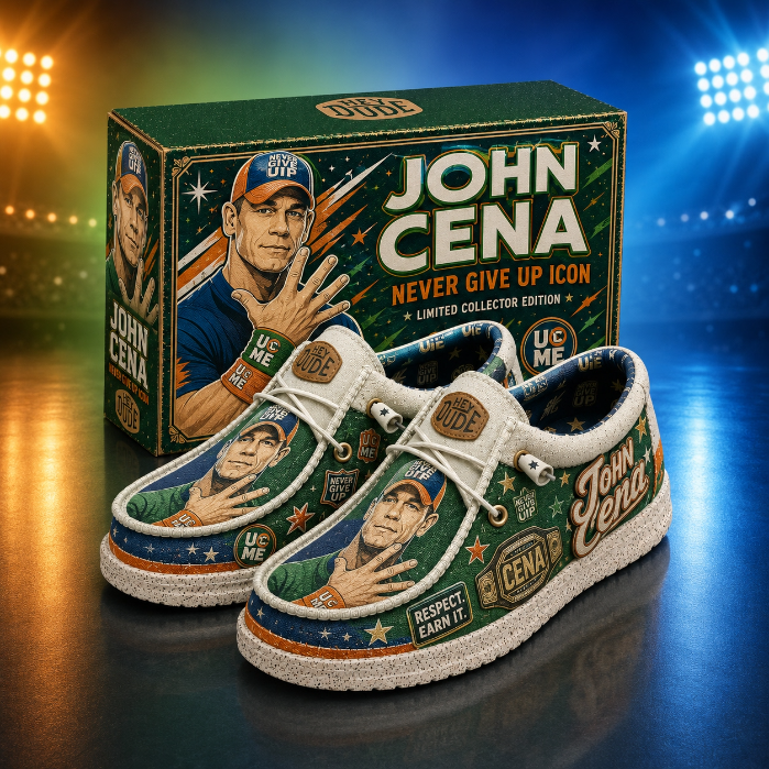 John Cena Never Give Up Icon Shoes John Cena Merch Best Gifts For Husband - Kdjoy