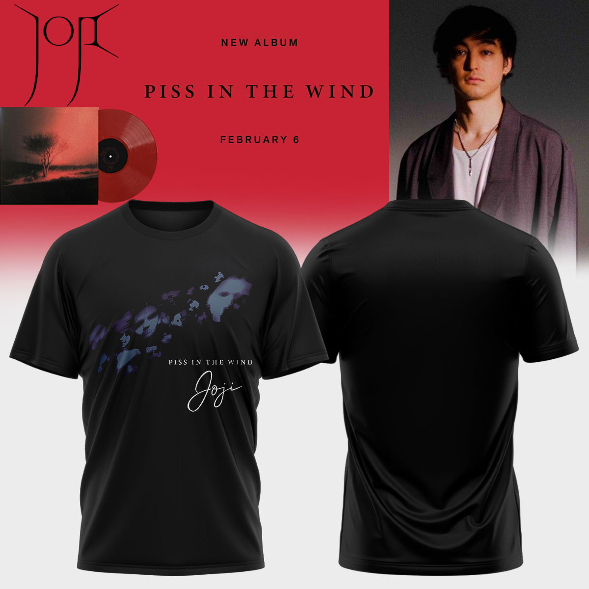 Joji Solaris Tour Merch 2026 Piss In The Wind T -Shirt Black Gifts For Music Enthusiasts - Kdjoy