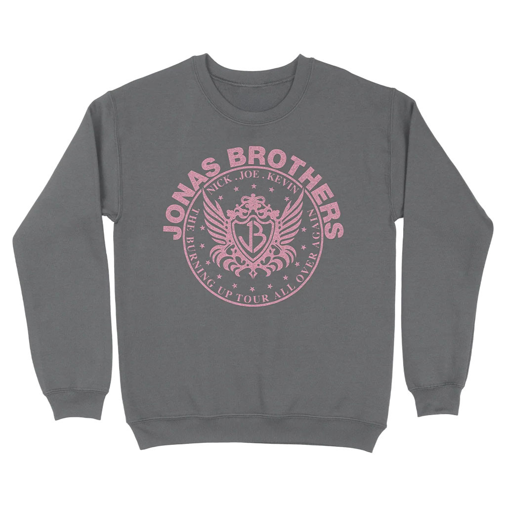 Jonas Brothers Merch 2026 JB Crest Crewneck Sweatshirt Cool Gifts For Music Lovers - Kdjoy