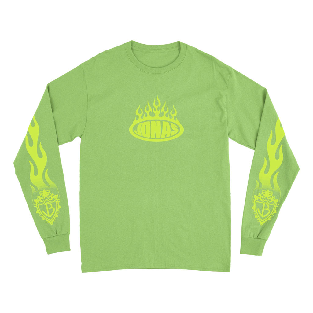 Jonas Brothers Merch 2026 Jonas Flames Neon Long Sleeve Shirt Present For Band Fans - Kdjoy