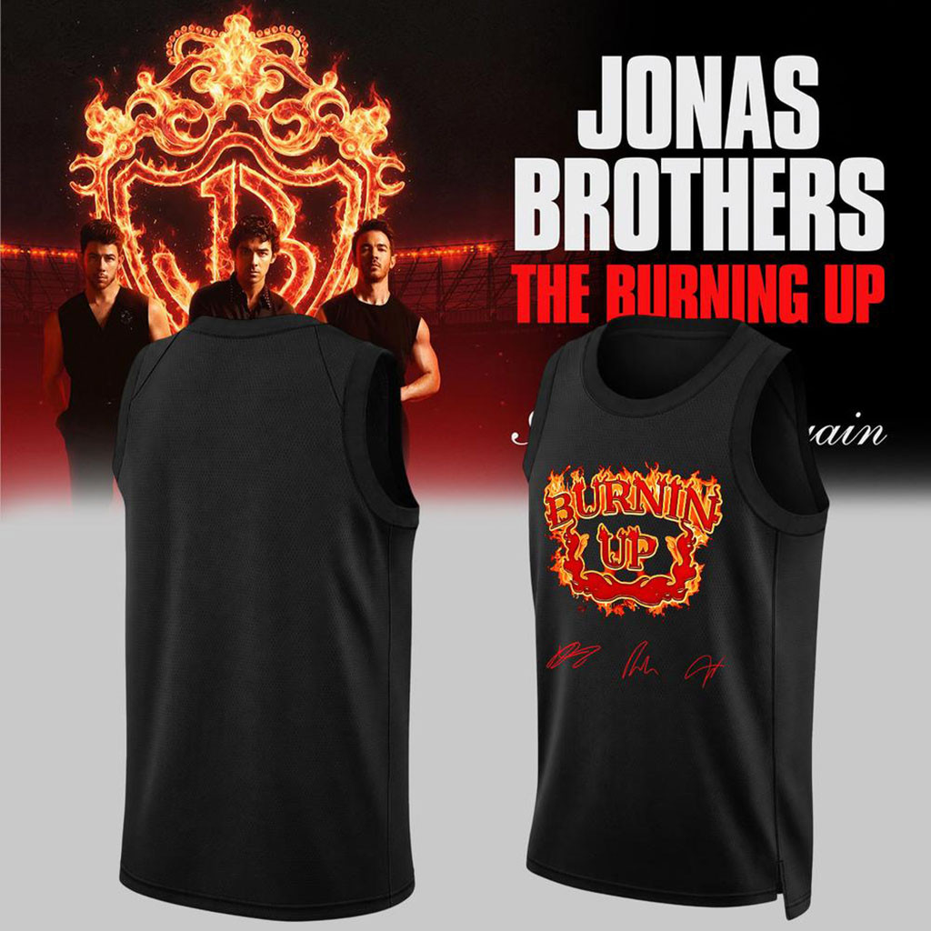 Jonas Brothers Merch The Burning Up Tour All Over Again 2026 Basketball Jersey Black Fan Clothes - Kdjoy
