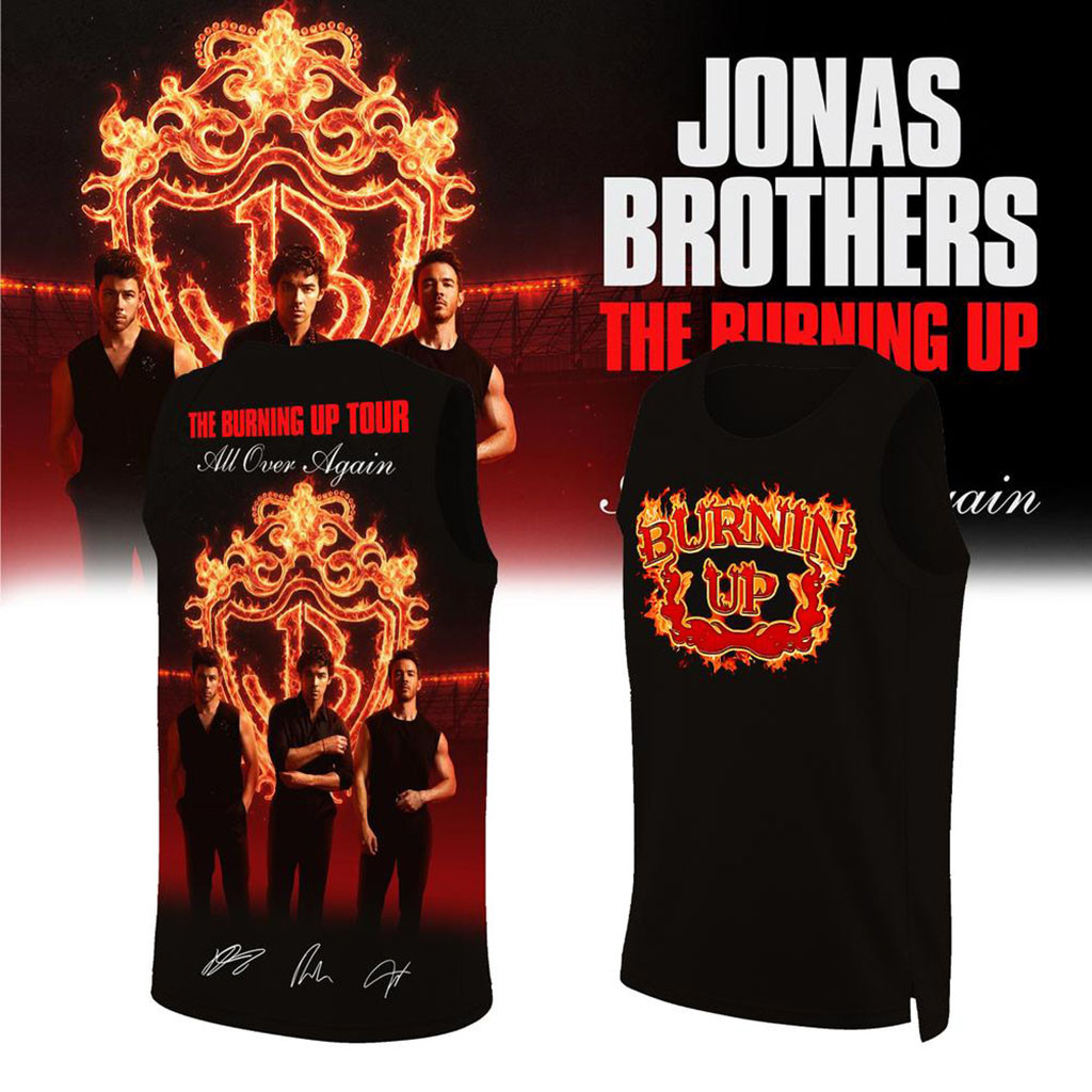 Jonas Brothers Merch The Burning Up Tour All Over Again 2026 Basketball Jersey Black Him Gifts - Kdjoy