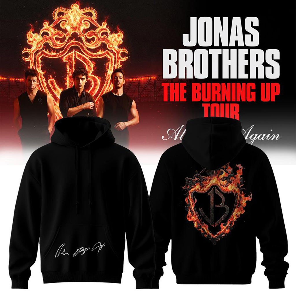 Jonas Brothers Merch The Burning Up Tour All Over Again 2026 Hoodie Black Gifts For Dudes - Kdjoy