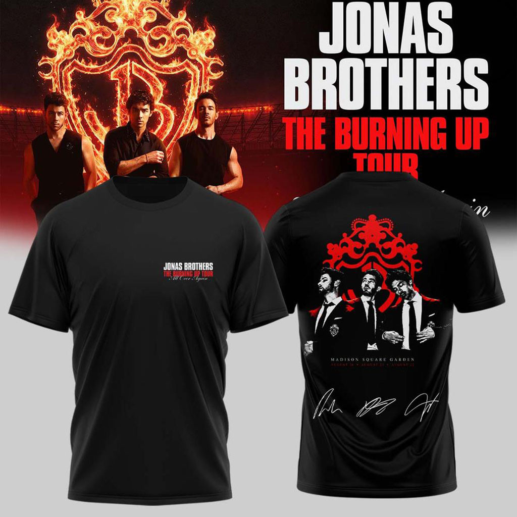 Jonas Brothers The Burning Up Tour All Over Again 2026 Shirt Black Jonas Brothers Merch Presents - Kdjoy Jonas Brothers The Burning Up Tour All Over Again 2026 Shirt Black Jonas Brothers Merch Presents - Kdjoy