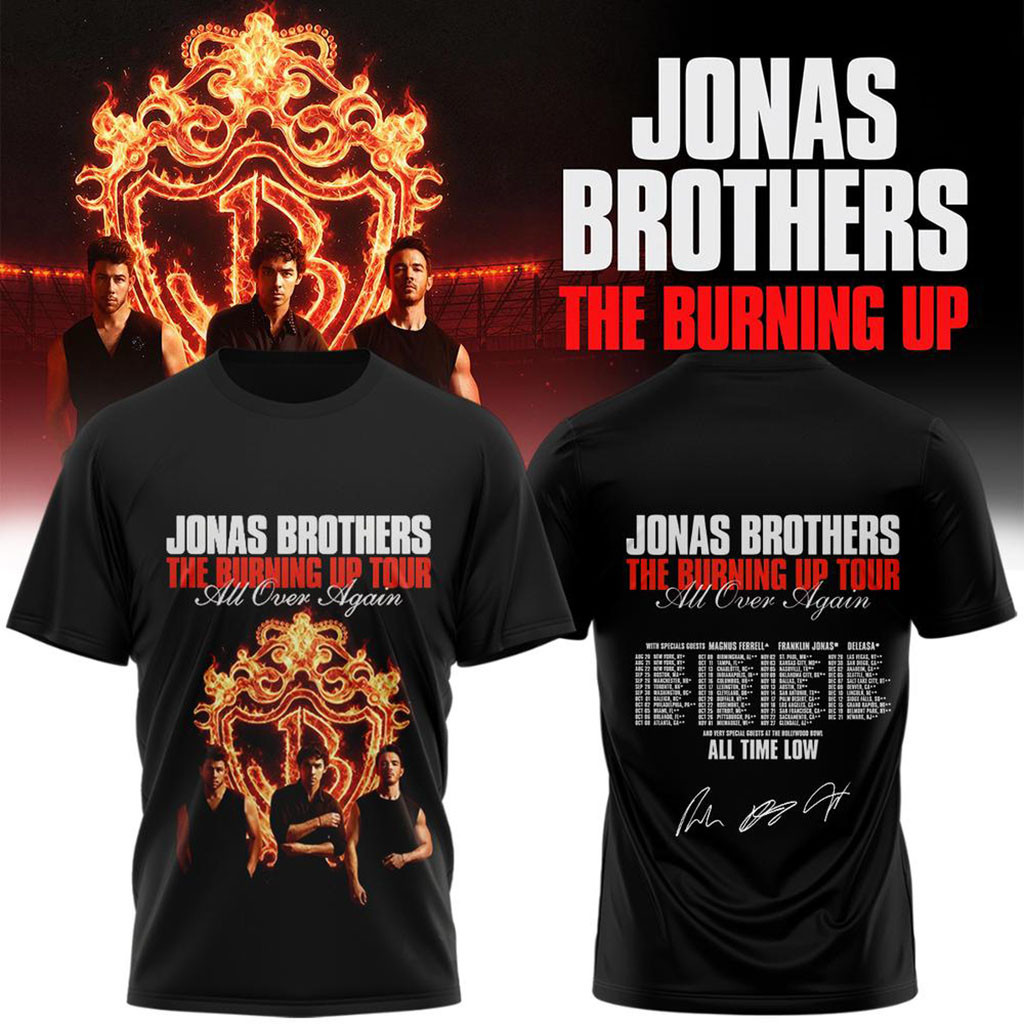 Jonas Brothers The Burning Up Tour All Over Again 2026 T-Shirt Jonas Brothers Merch Brother Gifts - Kdjoy Jonas Brothers The Burning Up Tour All Over Again 2026 T-Shirt Jonas Brothers Merch Brother Gifts - Kdjoy