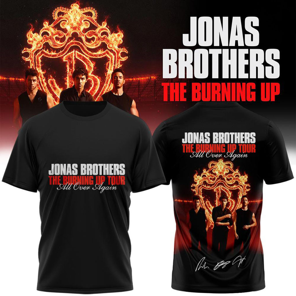 Jonas Brothers The Burning Up Tour All Over Again 2026 T-Shirt Jonas Brothers Merch Pop Fan Gear - Kdjoy