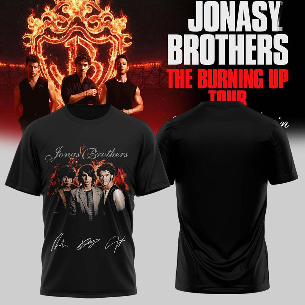 Jonas Brothers The Burning Up Tour All Over Again 2026 T-Shirt Jonas Brothers Merchandise - Kdjoy Jonas Brothers The Burning Up Tour All Over Again 2026 T-Shirt Jonas Brothers Merchandise - Kdjoy