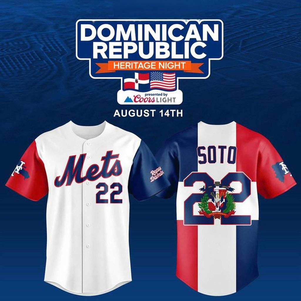 Juan Soto Jersey Shirt New York Mets Merch #22 Dominican Republic Jersey Gift For Fans - Kdjoy