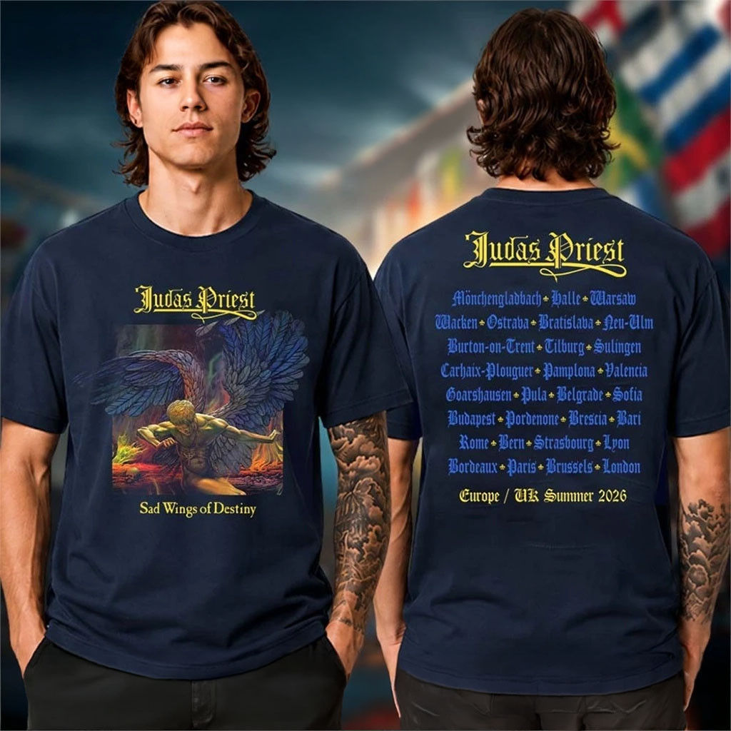 Judas Priest Merch Faithkeepers European UK Summer Tour 2026 Sad Wings Of Destiny Itin T-Shirt - Kdjoy