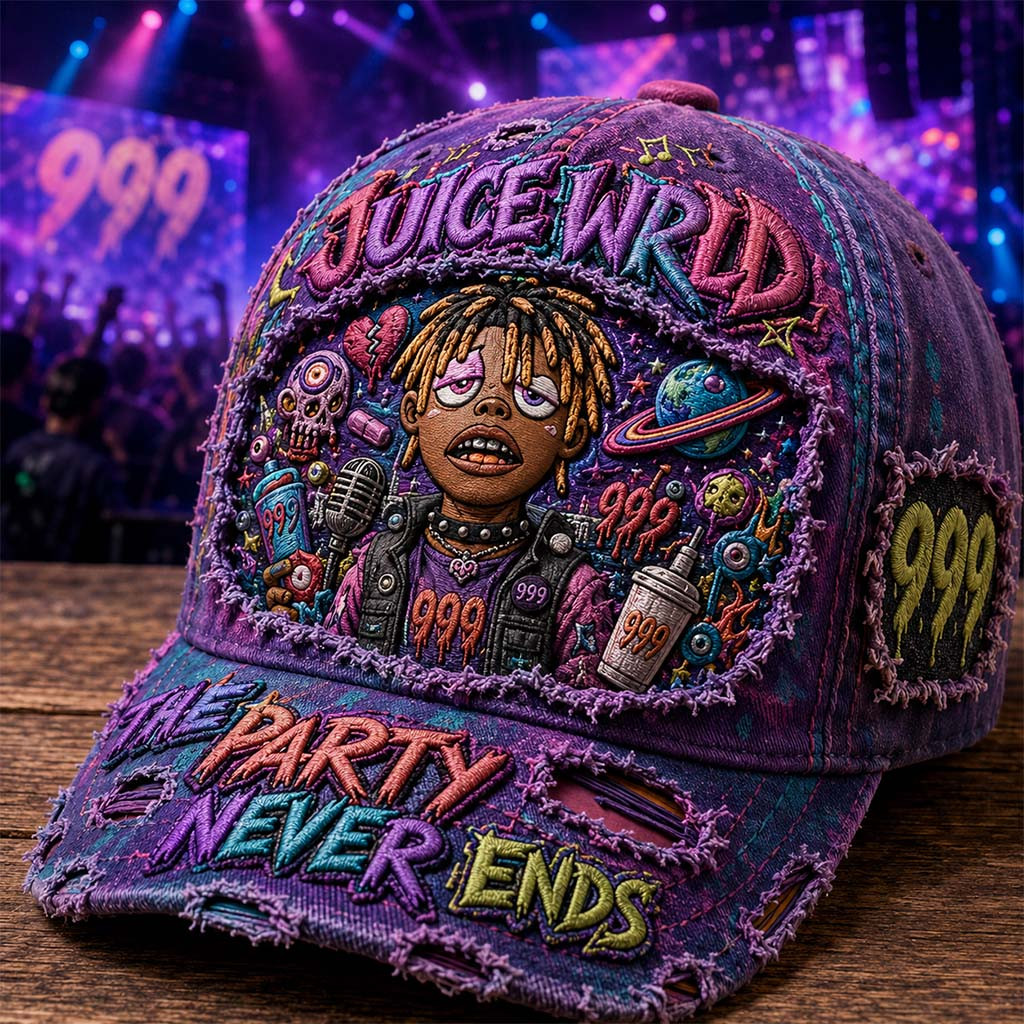 Juice WRLD The Party Never Ends Hat Juice WRLD Merch Emo Rap Fan Gifts For Dudes - Kdjoy