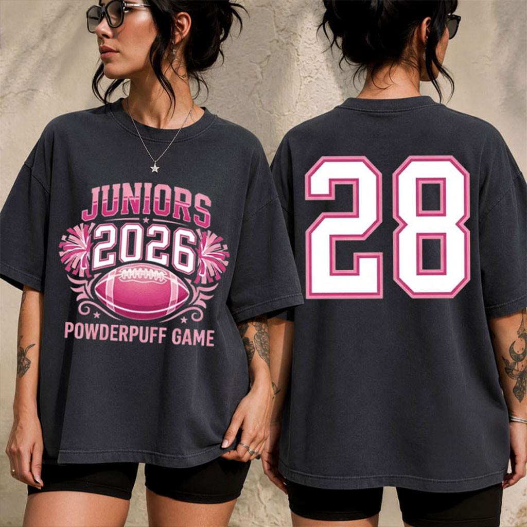 Juniors 2026 Powderpuff Game Pink Football T-Shirt Presents For Football Lovers - Kdjoy Juniors 2026 Powderpuff Game Pink Football T-Shirt Presents For Football Lovers - Kdjoy
