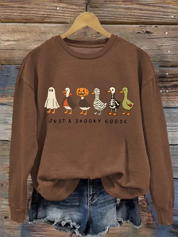 Just A Spooky Goose Sweatshirt Spooky Witch Hat Clothing Best Gifts For Fans - Kdjoy Just A Spooky Goose Sweatshirt Spooky Witch Hat Clothing Best Gifts For Fans - Kdjoy