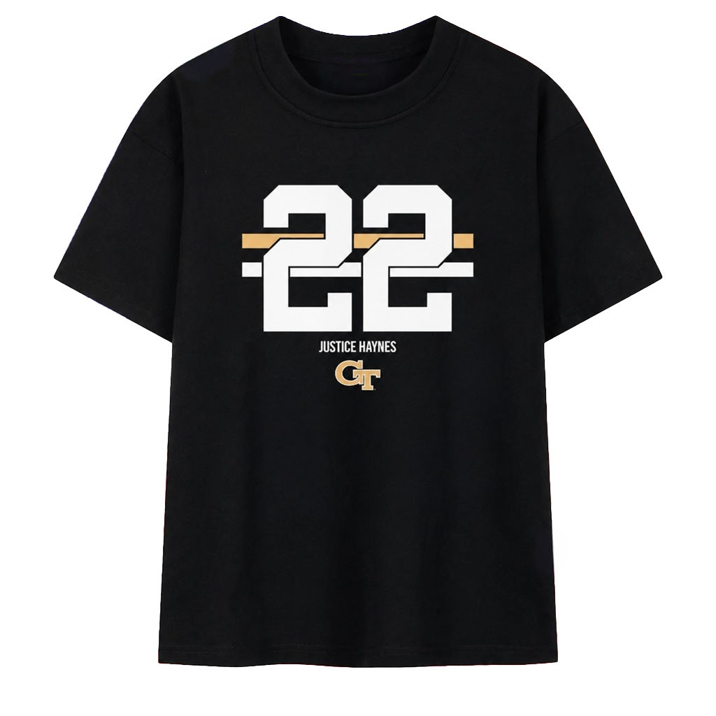 Justice Haynes Georgia Tech Yellow Jackets Number 22 T-Shirt Gifts For Football Lovers - Kdjoy