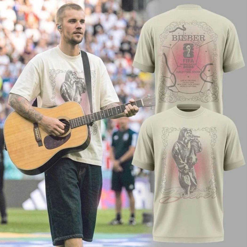 Justin Bieber FIFA World Cup 2026 Halftime Show Shirt Justin Bieber Merch At The Final Concert - Kdjoy Justin Bieber FIFA World Cup 2026 Halftime Show Shirt Justin Bieber Merch At The Final Concert - Kdjoy