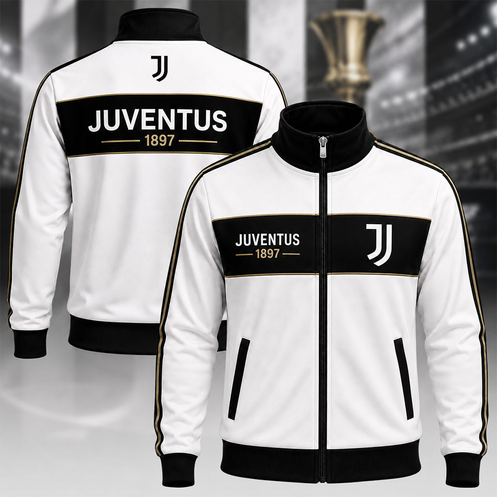 Juventus 2026 Zipper Stand Collar Jacket Juventus FC Merch Gift Idea For Football Fans - Kdjoy Juventus 2026 Zipper Stand Collar Jacket Juventus FC Merch Gift Idea For Football Fans - Kdjoy