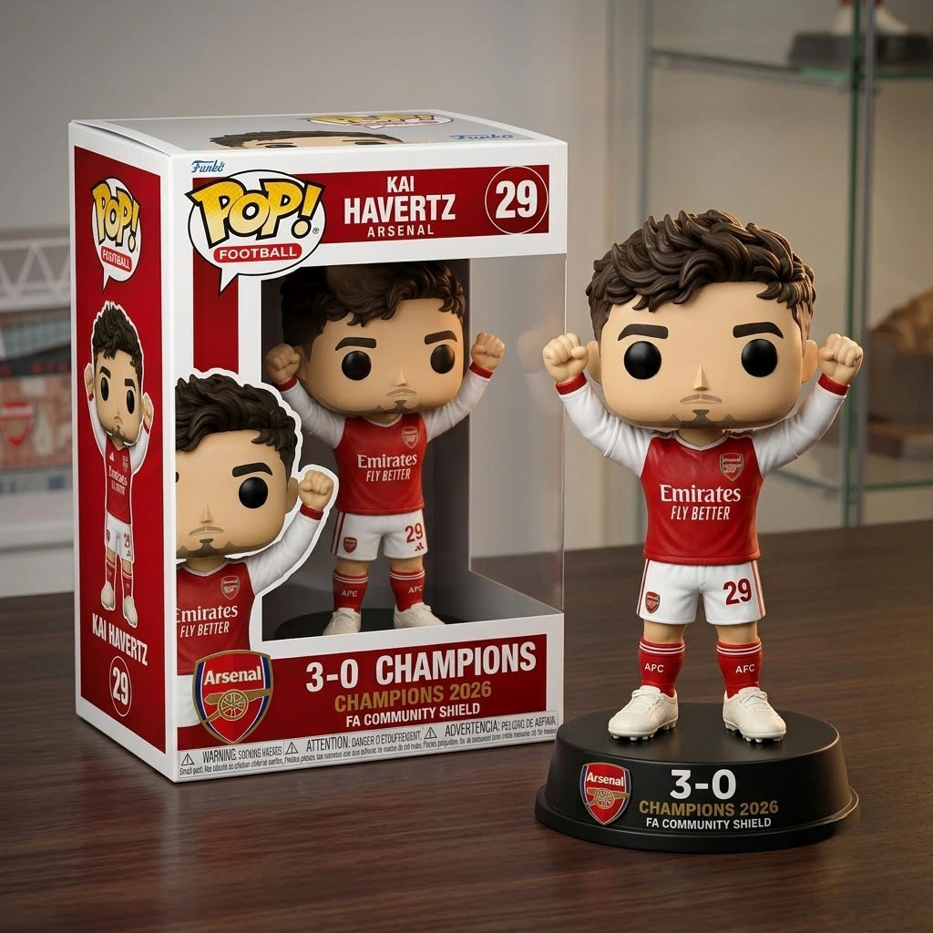 Kai Havertz Arsenal FC 3-0 Community Shield Champions Collector Funko Pop Kai Havertz Merch - Kdjoy Kai Havertz Arsenal FC 3-0 Community Shield Champions Collector Funko Pop Kai Havertz Merch - Kdjoy