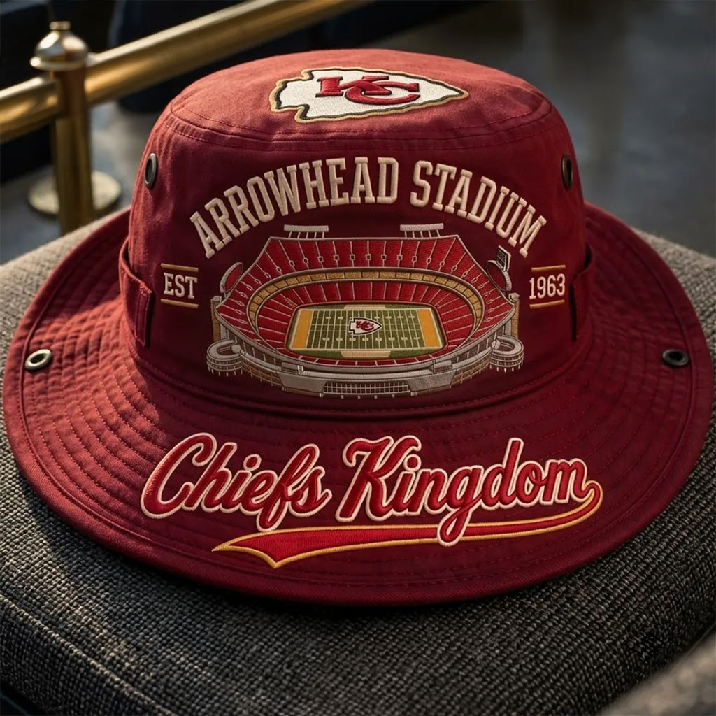 Kansas City Chiefs Arrowhead Stadium Red Bucket Hat KC Chiefs Merch Gift For Football Lovers - Kdjoy