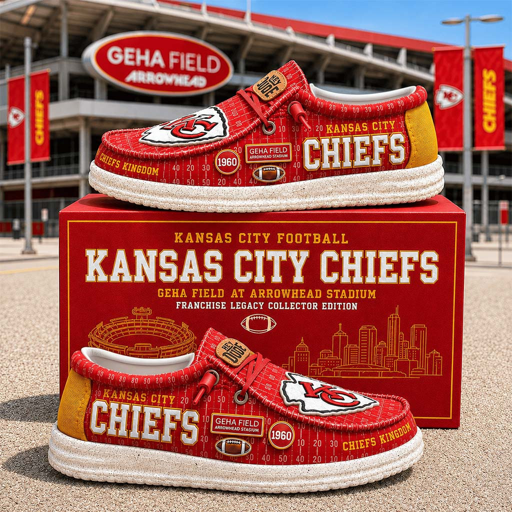 Kansas City Chiefs Geha Field At Arrowhead Stadium Shoes Chiefs Merch Football Fan Gifts Ideas - Kdjoy