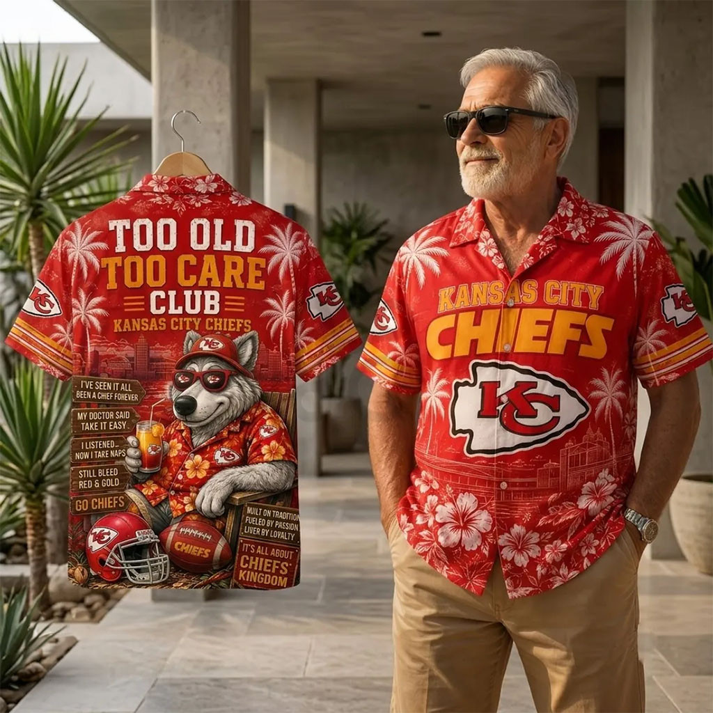 Kansas City Chiefs Merch Mascot Red Tropical Hawaiian Shirt Best Gifts For Football Fans - Kdjoy Kansas City Chiefs Merch Mascot Red Tropical Hawaiian Shirt Best Gifts For Football Fans - Kdjoy