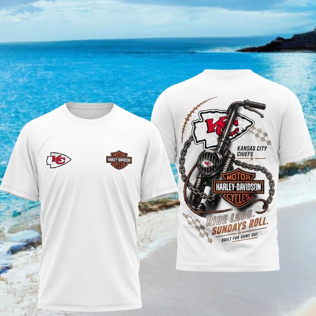 Kansas City Chiefs Motorcycle Ride Loud Sundays Roll Shirt KC Chiefs Merch Game Day Outfits - Kdjoy