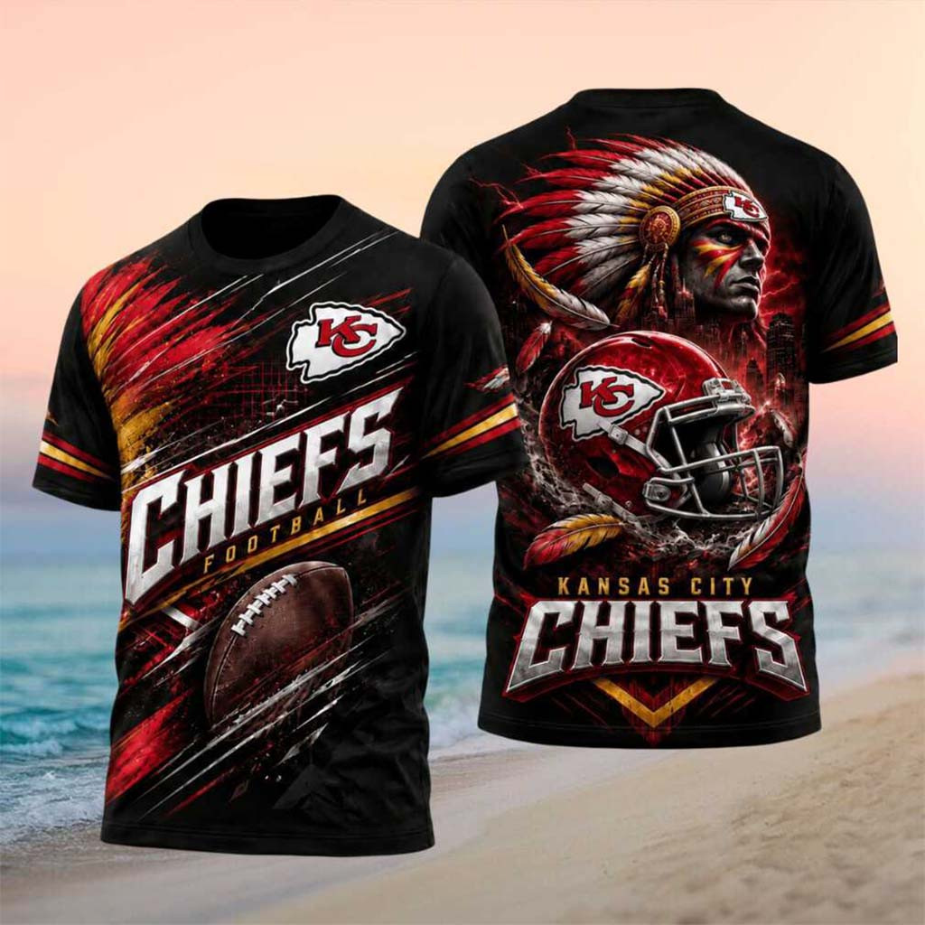 Kansas City Chiefs Native American Chief Helmet Football Graphic Shirt KC Chiefs Merch Gifts - Kdjoy