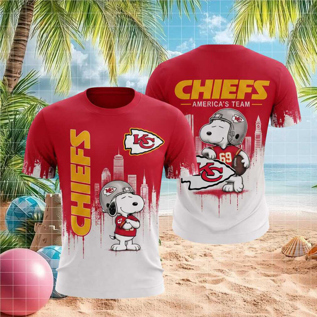 Kansas City Chiefs Snoopy Football T-Shirt America's Team Shirt KC Chiefs Merch Fan Gifts - Kdjoy Kansas City Chiefs Snoopy Football T-Shirt America's Team Shirt KC Chiefs Merch Fan Gifts - Kdjoy