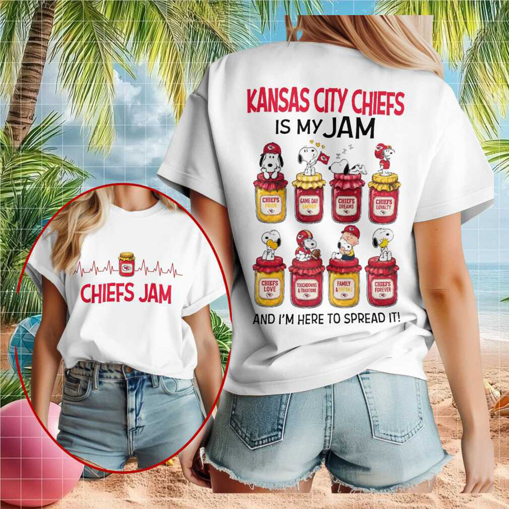 Kansas City Chiefs Snoopy Is My Jam Football Shirt KC Chiefs Merch Game Day Gifts Ideas - Kdjoy Kansas City Chiefs Snoopy Is My Jam Football Shirt KC Chiefs Merch Game Day Gifts Ideas - Kdjoy