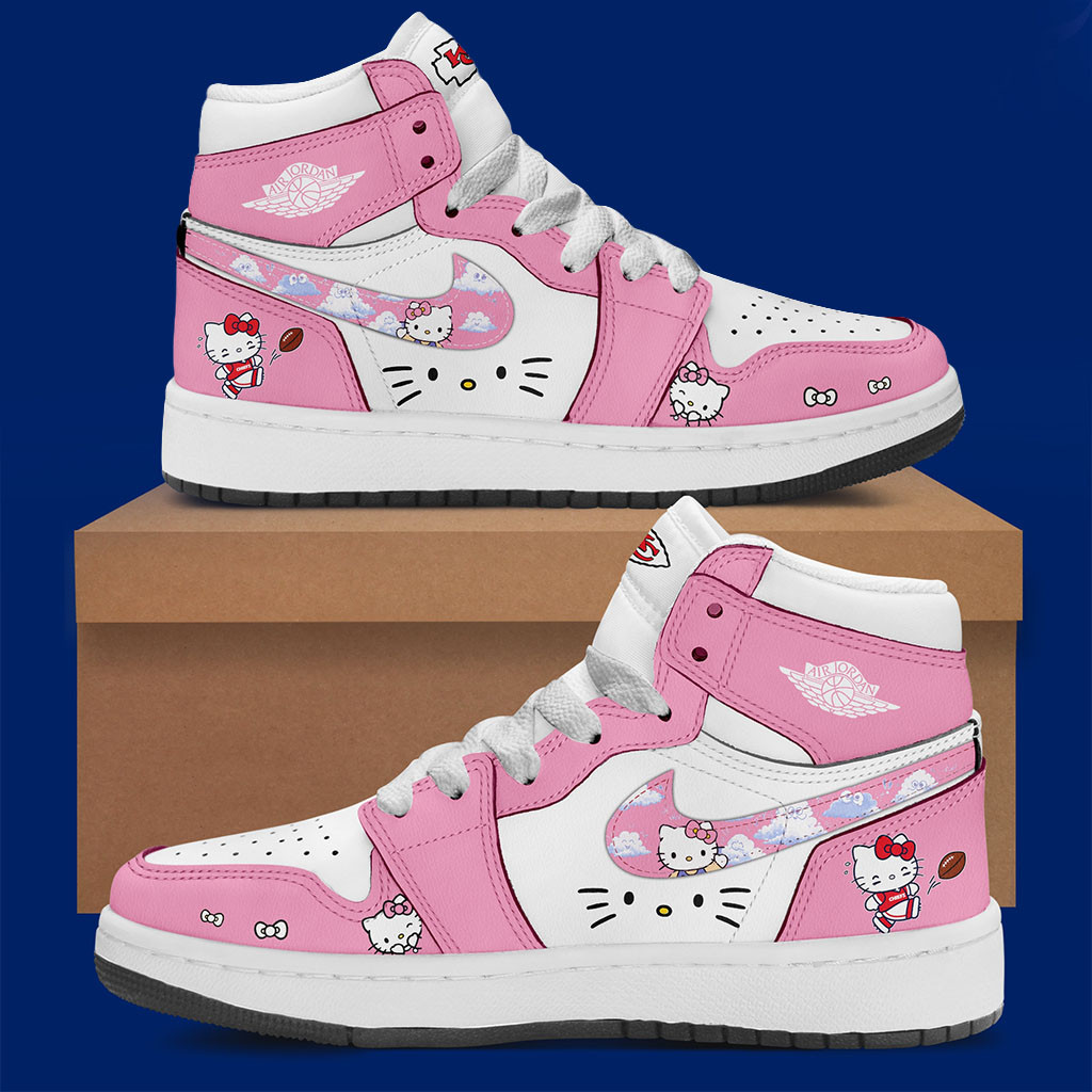 Kansas City Chiefs X Hello Kitty Shoes Sneakers 2026 KC Chiefs Merch Cute Gift For Football Fan - Kdjoy
