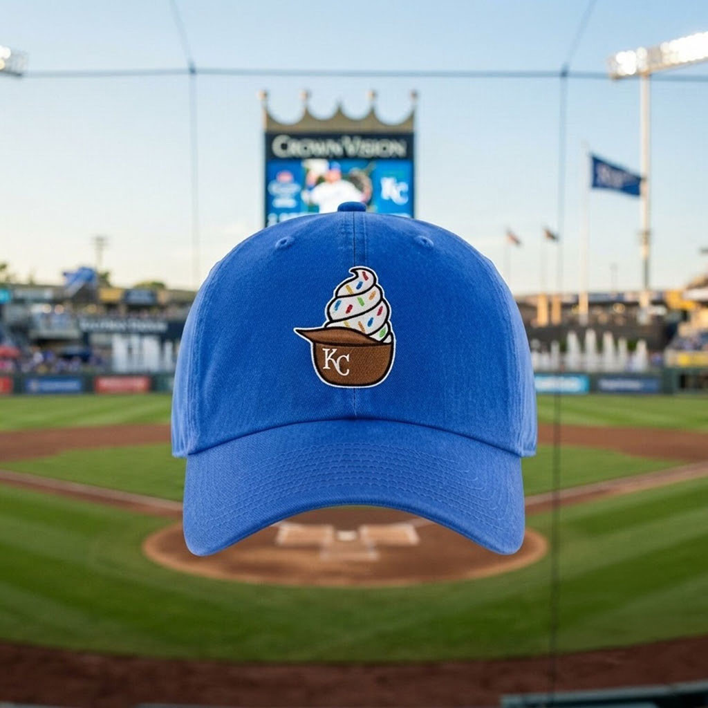 Kansas City Royals Ice Cream 2026 Hat Embroidered Cute Game Day Cap KC Royals Merch Fan Gifts Kansas City Royals Ice Cream 2026 Hat Embroidered Cute Game Day Cap KC Royals Merch Fan Gifts