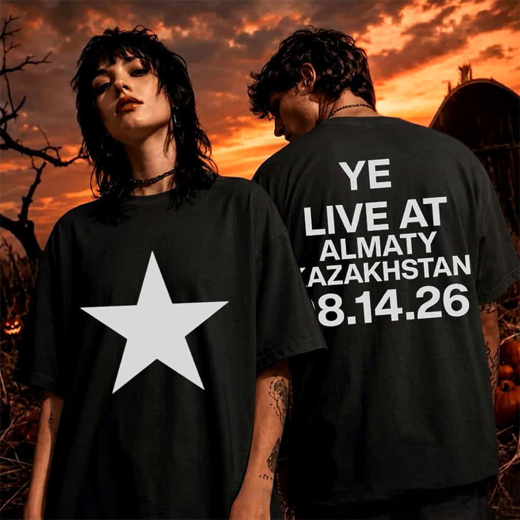 Kanye West Merch Ye Live At Almaty Central Stadium On August 14 2026 Almaty Kazakhstan T-Shirt Kanye West Merch Ye Live At Almaty Central Stadium On August 14 2026 Almaty Kazakhstan T-Shirt