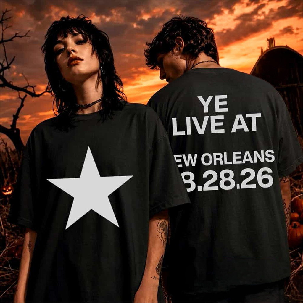 Kanye West Merch Ye Live At New Orleans On August 14 2026 At Caesars Superdome T-Shirt Black Kanye West Merch Ye Live At New Orleans On August 14 2026 At Caesars Superdome T-Shirt Black