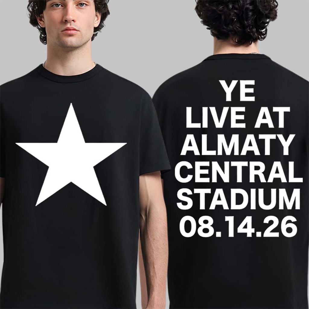Kanye West Ye Live At Almaty Central Stadium 2026 Star T-Shirt Kanye West Merch Fans Gifts - Kdjoy