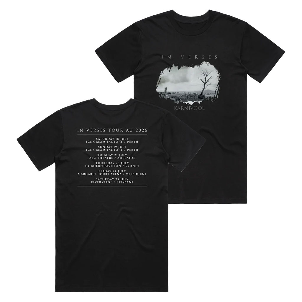 Karnivool Merch 2026 In Verses AU Tour T-Shirt Black Gift Ideas For Rock Lovers - Kdjoy