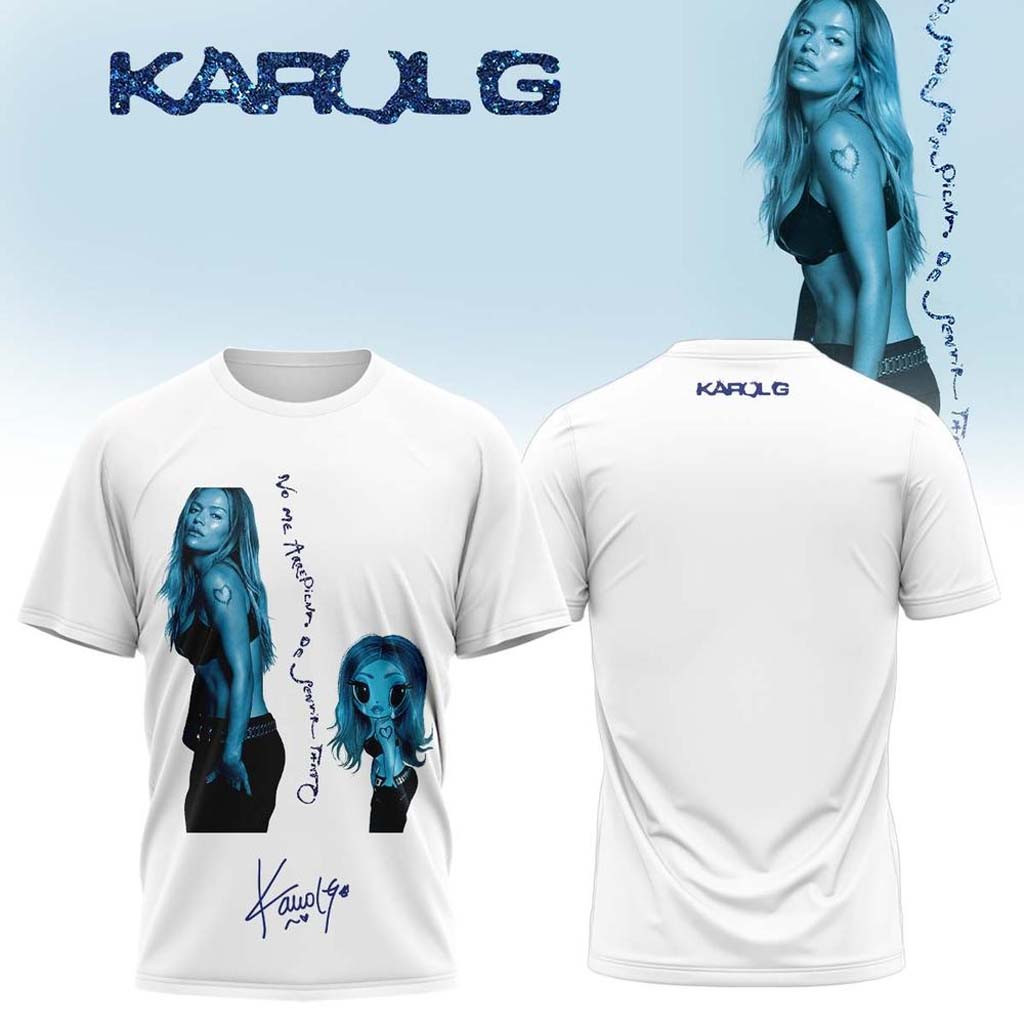 Karol G Merch Album No Me Arrepiento de Sentir Tanto 2026 T-Shirt White Gifts For Fans