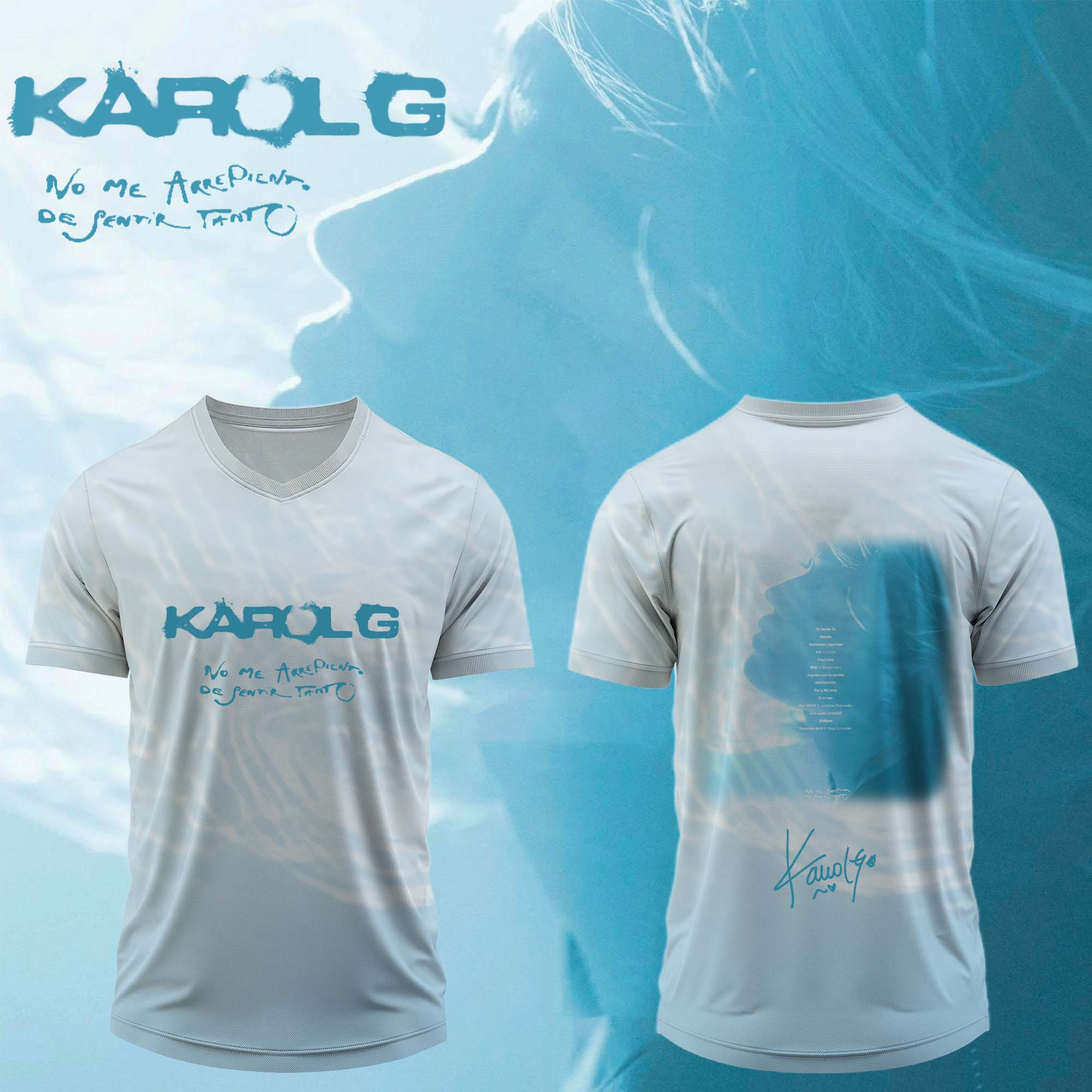 Karol G Merch No Me Arrepiento De Sentir Tanto Signed V-Neck Shirt Gifts For Music Lovers - Kdjoy Karol G Merch No Me Arrepiento De Sentir Tanto Signed V-Neck Shirt Gifts For Music Lovers - Kdjoy