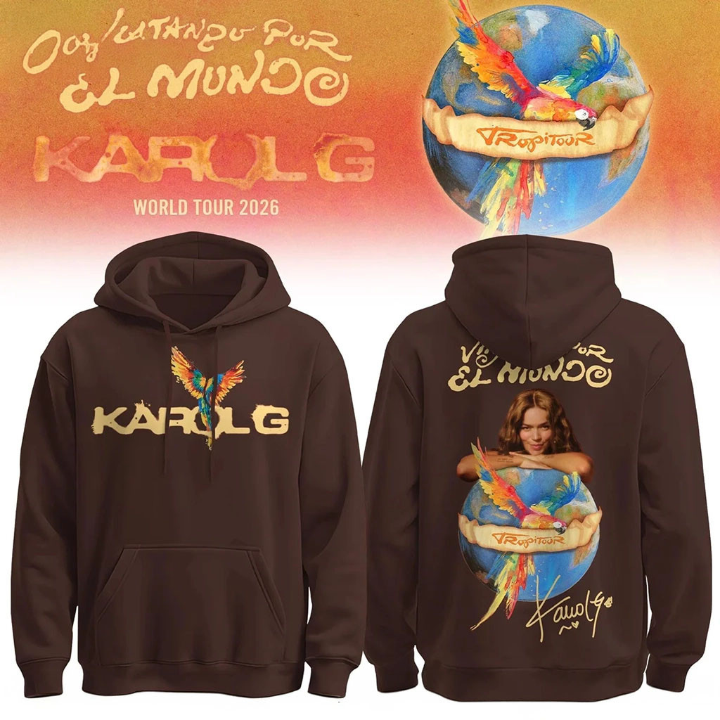 Karol G Viajando Por El Mundo Tropitour 2026 Hoodie Karol G Merch Cool Gift For Music Lovers - Kdjoy