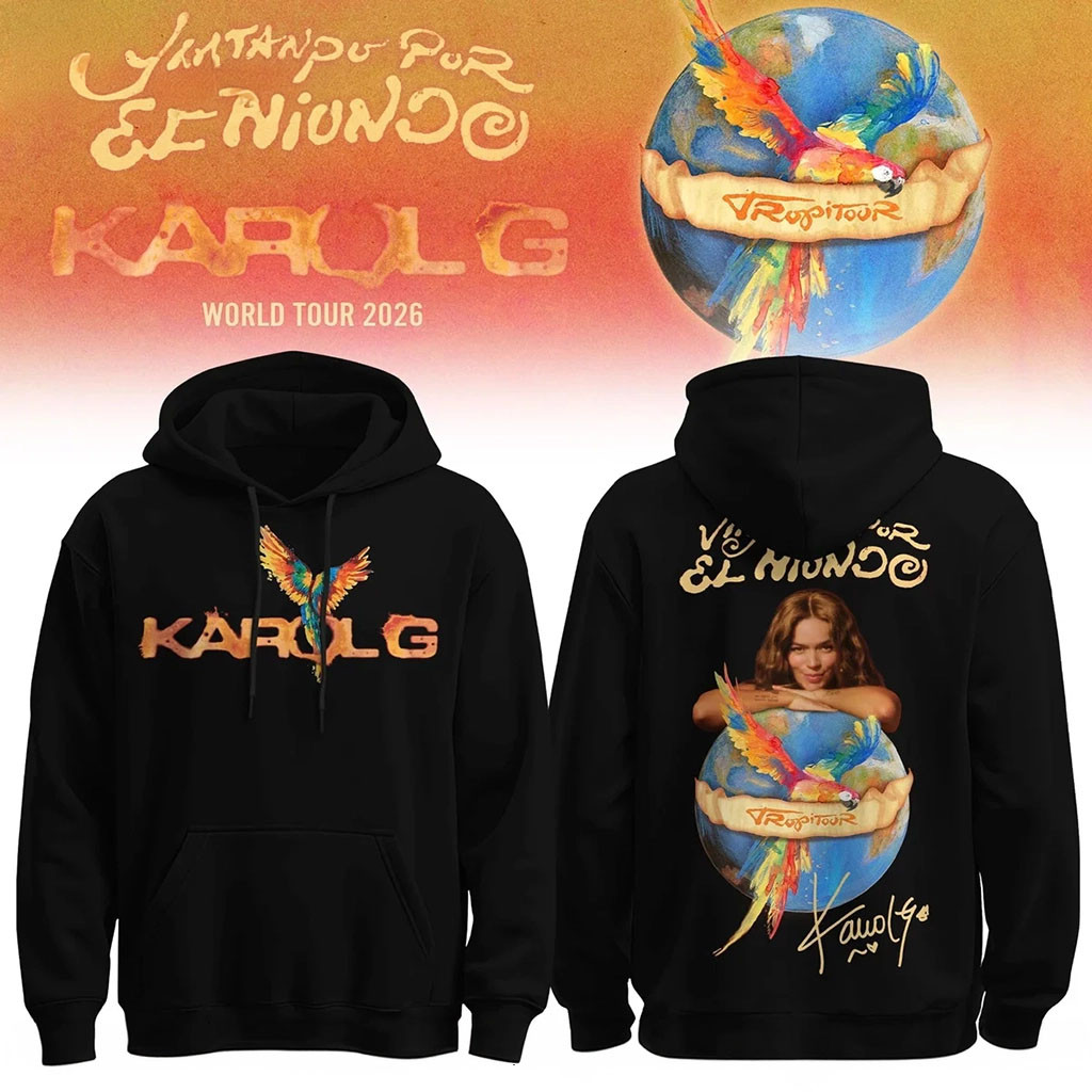 Karol G Viajando Por El Mundo Tropitour 2026 Hoodie Karol G Merch Gift For Music Fans - Kdjoy