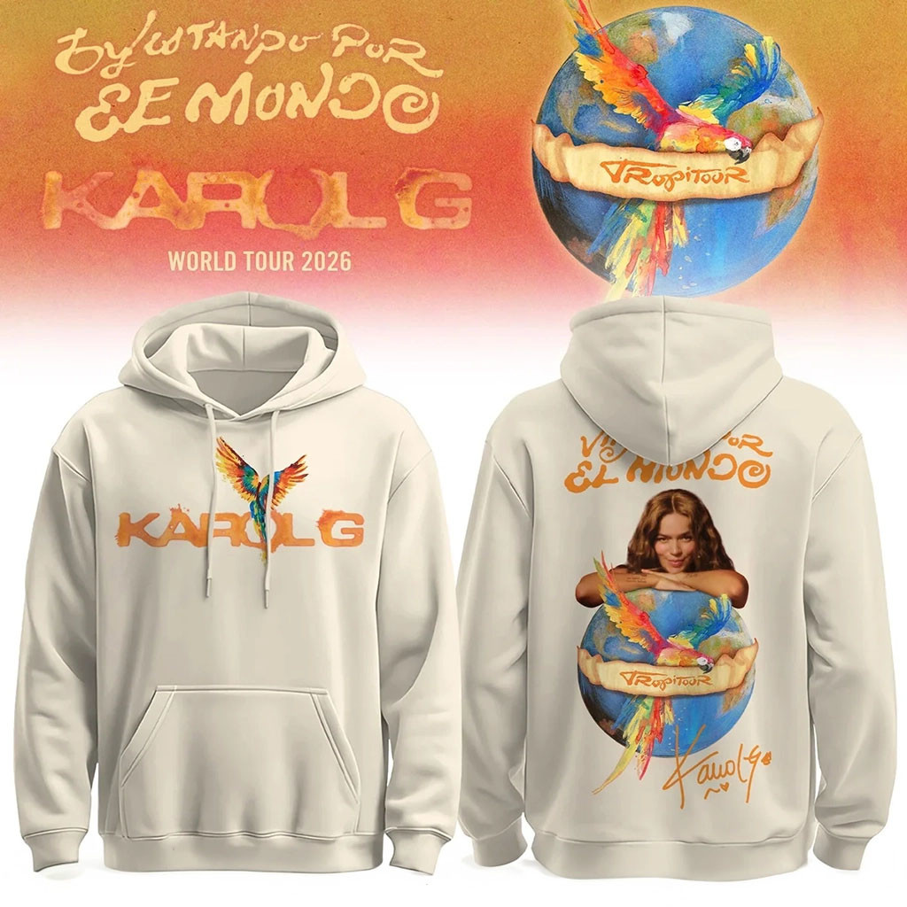 Karol G Viajando Por El Mundo Tropitour 2026 Hoodie Karol G Tour Merch Gift For Music Fans - Kdjoy