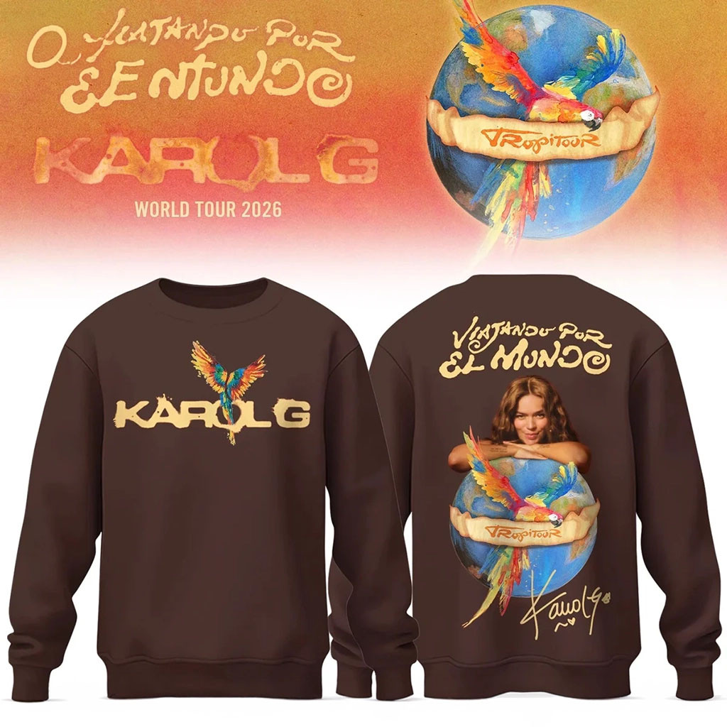 Karol G Viajando Por El Mundo Tropitour 2026 Sweatshirt Karol G Tour Merch Present For Fans - Kdjoy