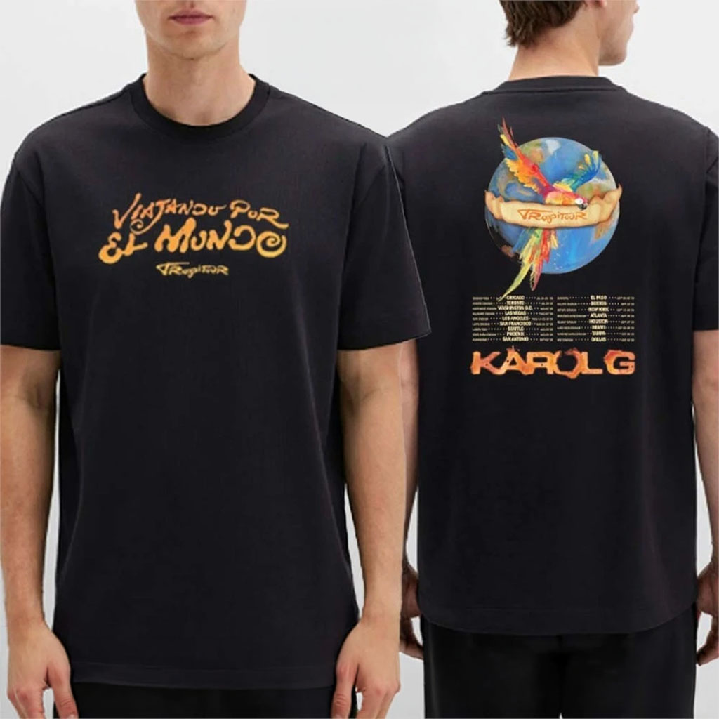 Karol G Viajando Por El Mundo US T-Shirt Karol G Merch 2026 Gift Ideas For Music Lover - Kdjoy
