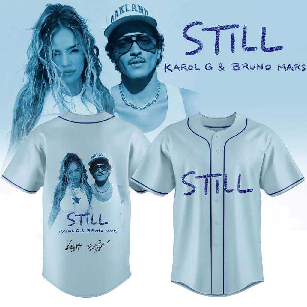 Karol G x Bruno Mars STILL Signature 2026 Baseball Jersey Karol G x Bruno Mars Merch Fan Gifts
