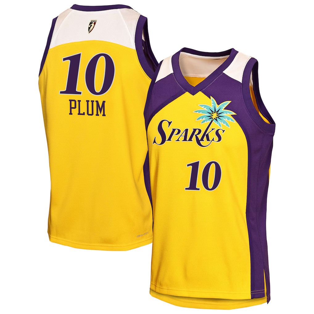 Kelsey Plum Jersey Shirt 2026 Los Angeles Sparks Merch #10 Gold Victory Swingman Jersey Gifts - Kdjoy Kelsey Plum Jersey Shirt 2026 Los Angeles Sparks Merch #10 Gold Victory Swingman Jersey Gifts - Kdjoy