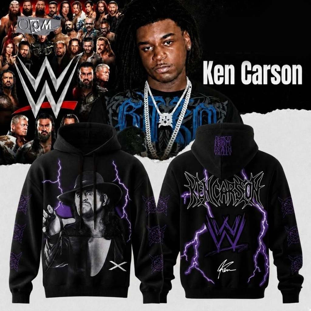 Ken Carson X WWE SummerSlam 2026 Signed Hoodie Ken Carson WWE Merch Fan Apparel' - Kdjoy
