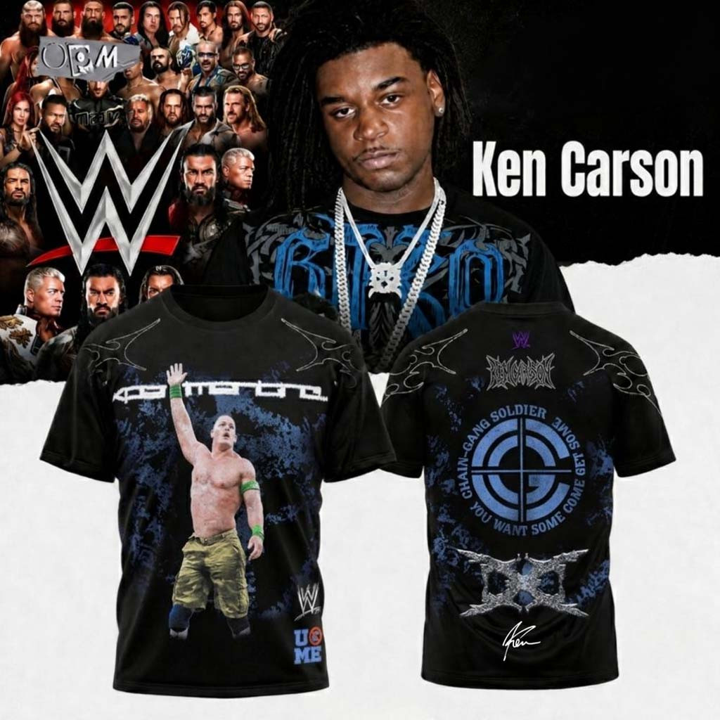 Ken Carson X WWE SummerSlam 2026 Signed T-Shirt John Cena Shirt Ken Carson WWE Merch Fan Gifts - Kdjoy