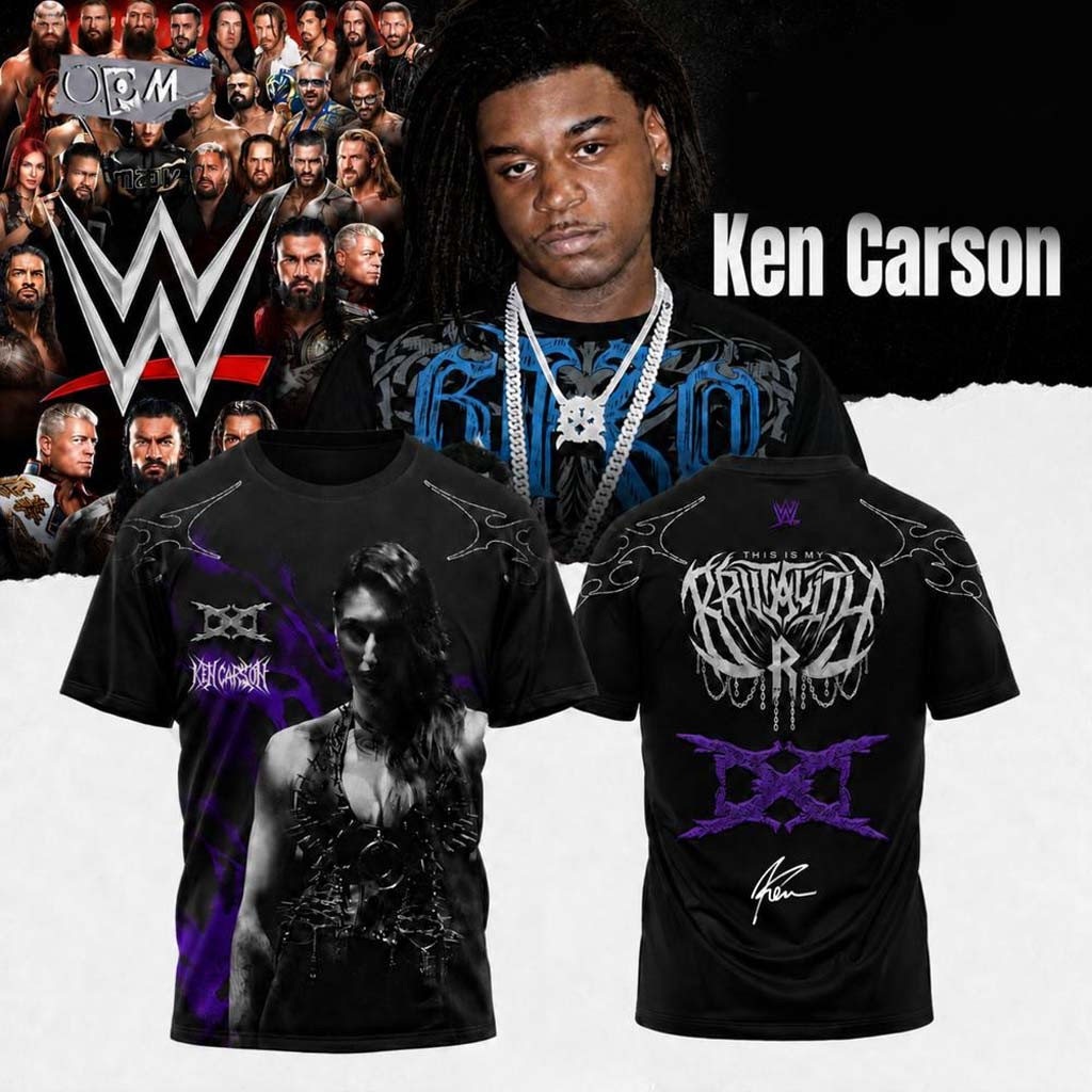 Ken Carson X WWE SummerSlam 2026 Signed T-Shirt Rhea Ripley This is My Brutality Tee Fan Merch - Kdjoy Ken Carson X WWE SummerSlam 2026 Signed T-Shirt Rhea Ripley This is My Brutality Tee Fan Merch - Kdjoy