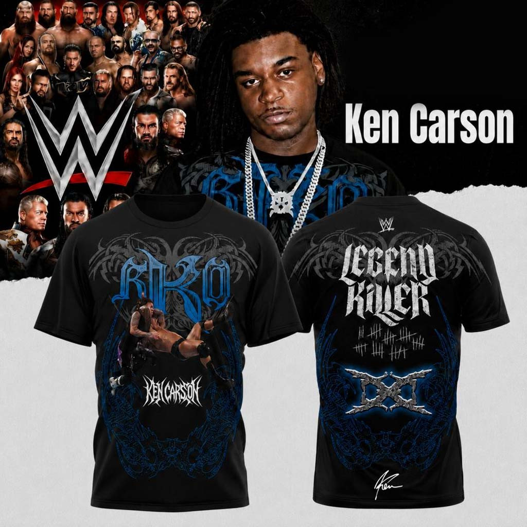 Ken Carson X WWE SummerSlam 2026 Signed T-Shirt RKO Legend Killer Shirt Fan Merch Gifts - Kdjoy