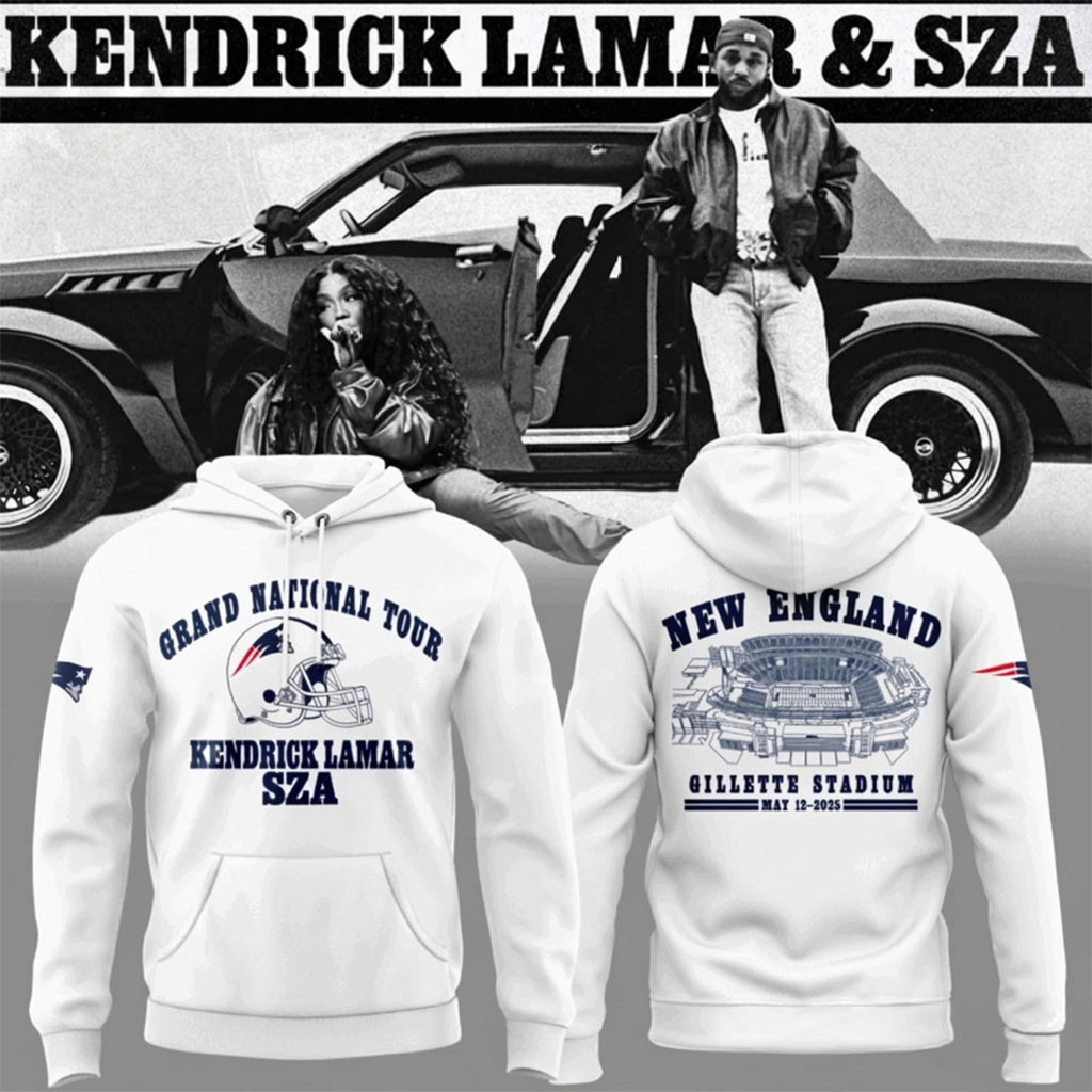 Kendrick Lamar At Gillette Stadium New England Grand National Tour Hoodie Kendrick Lamar Merch - Kdjoy Kendrick Lamar At Gillette Stadium New England Grand National Tour Hoodie Kendrick Lamar Merch - Kdjoy