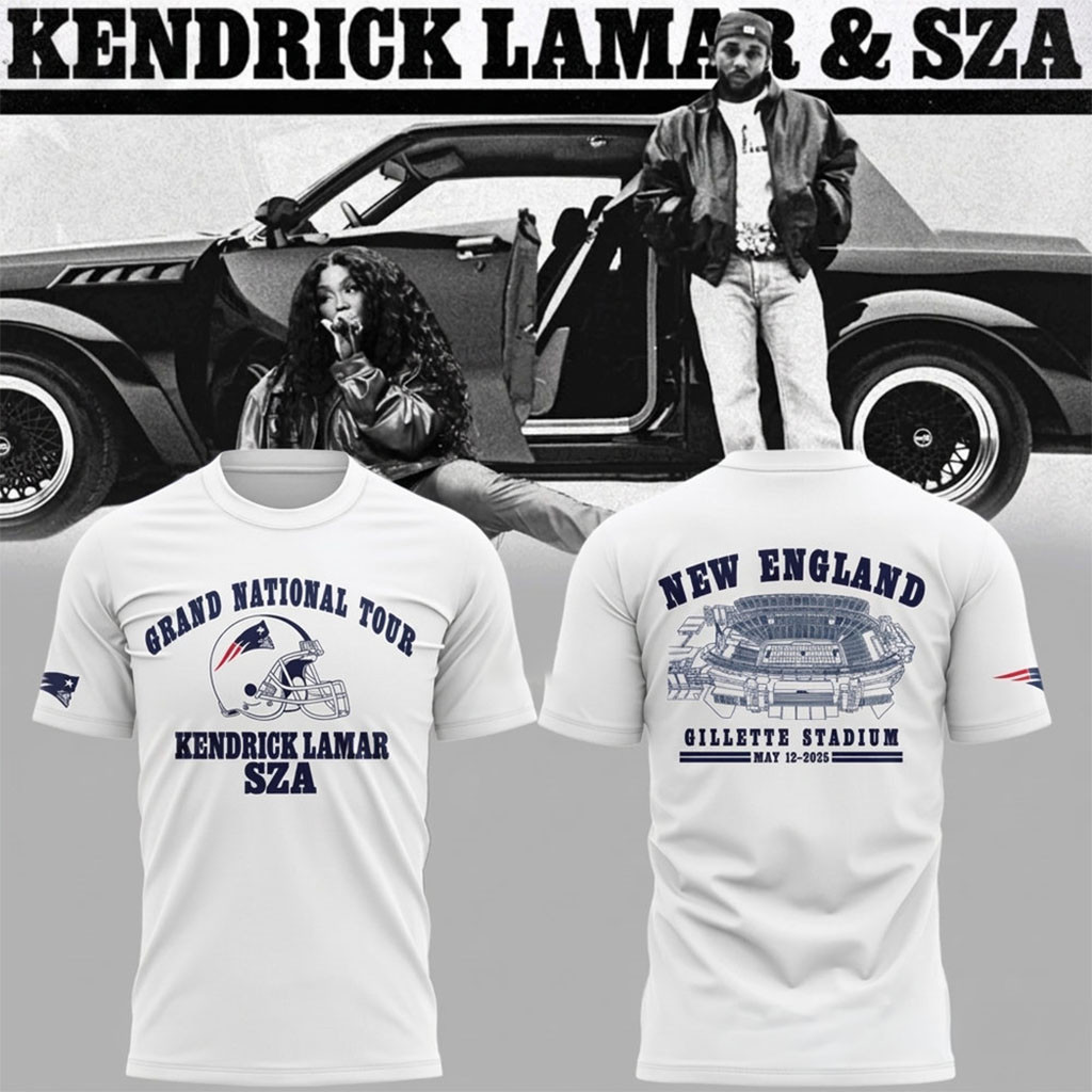 Kendrick Lamar Grand National Tour x SZA At New England Gillette Stadium T-Shirt SZA Merch - Kdjoy Kendrick Lamar Grand National Tour x SZA At New England Gillette Stadium T-Shirt SZA Merch - Kdjoy